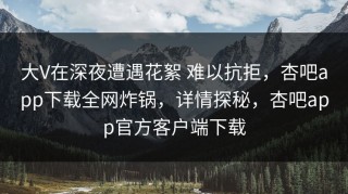 大V在深夜遭遇花絮 难以抗拒，杏吧app下载全网炸锅，详情探秘，杏吧app官方客户端下载